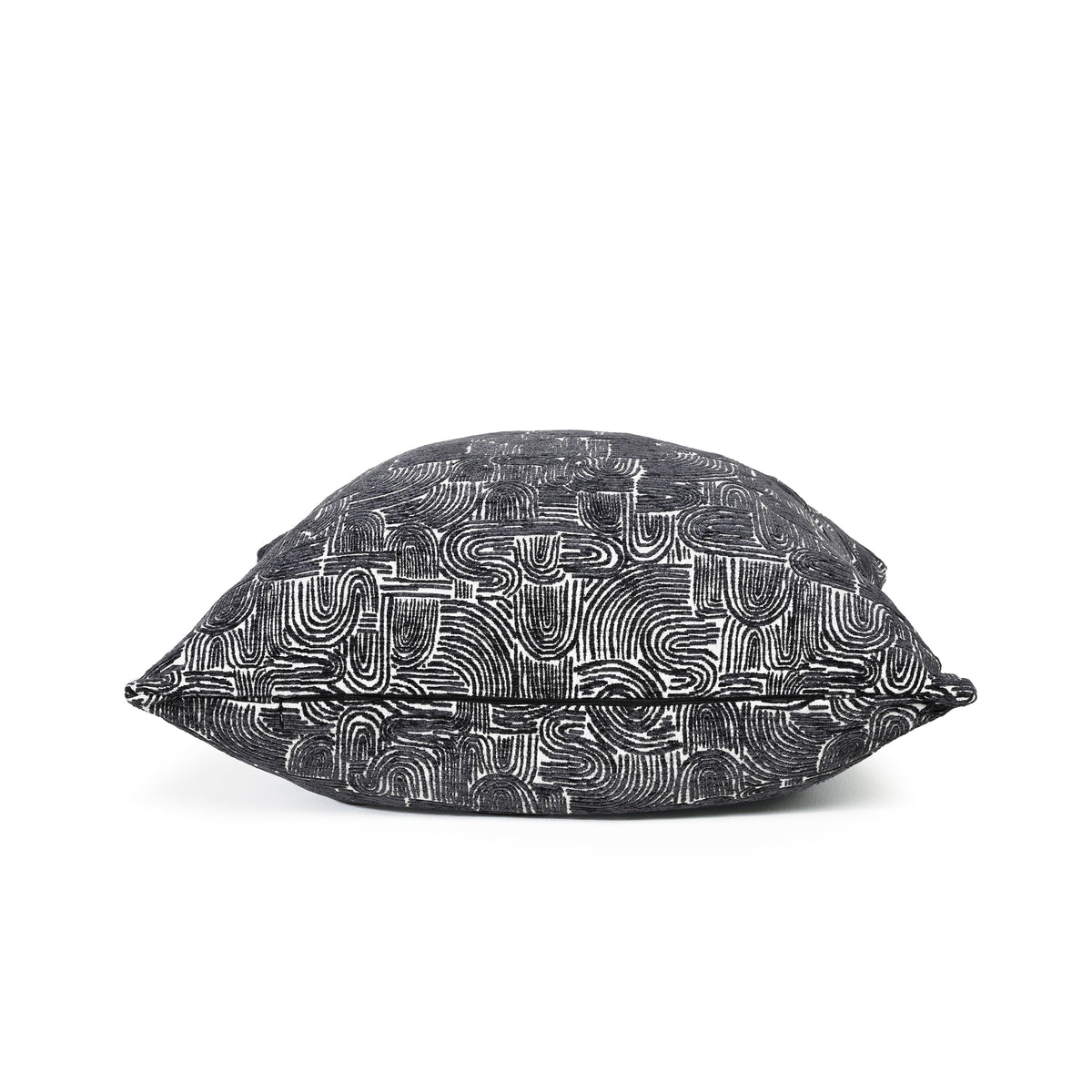 Charcoal Swirl - Fabric Cushion - 55 X 55