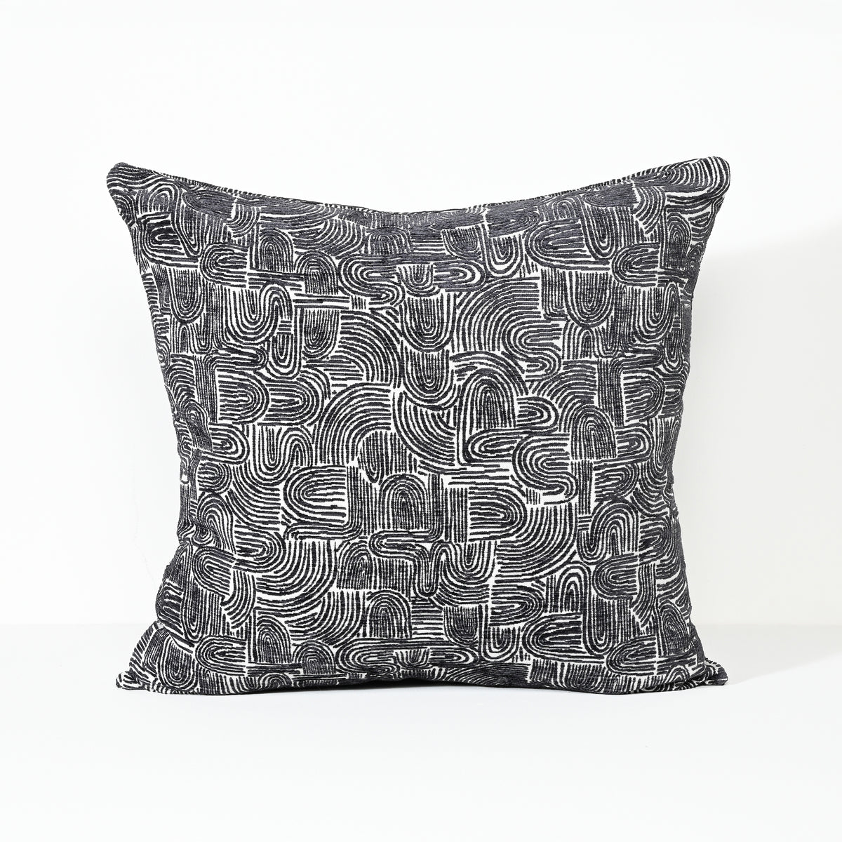 Charcoal Swirl - Fabric Cushion - 55 X 55