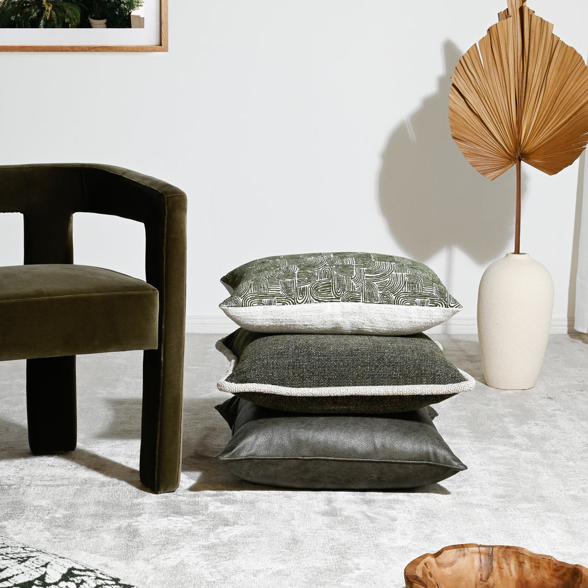 Art Leather Military - Vinyl Cushion - 55 X 55