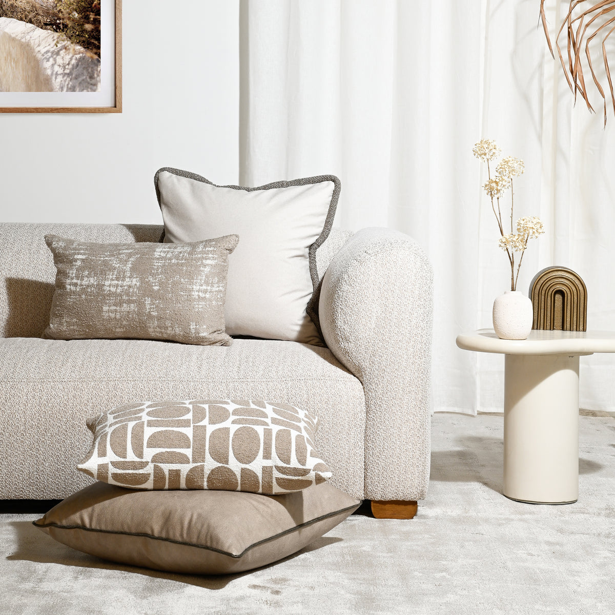 Art Leather Taupe - Vinyl Cushion - 40 x 60