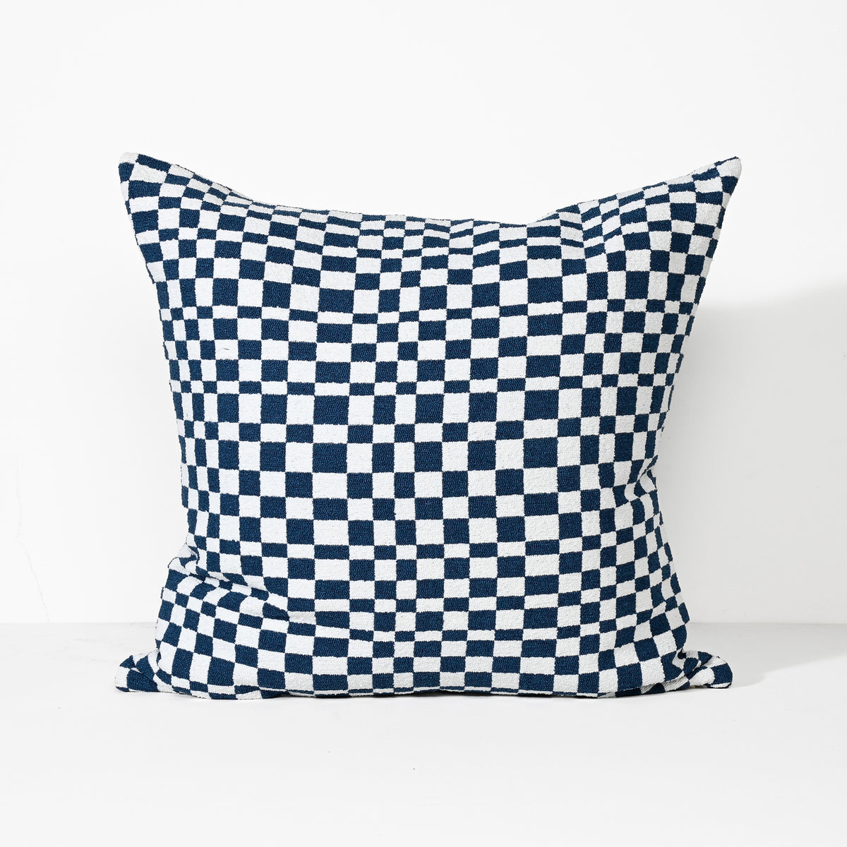Blocks In Blue - Fabric Cushion - 55 X 55